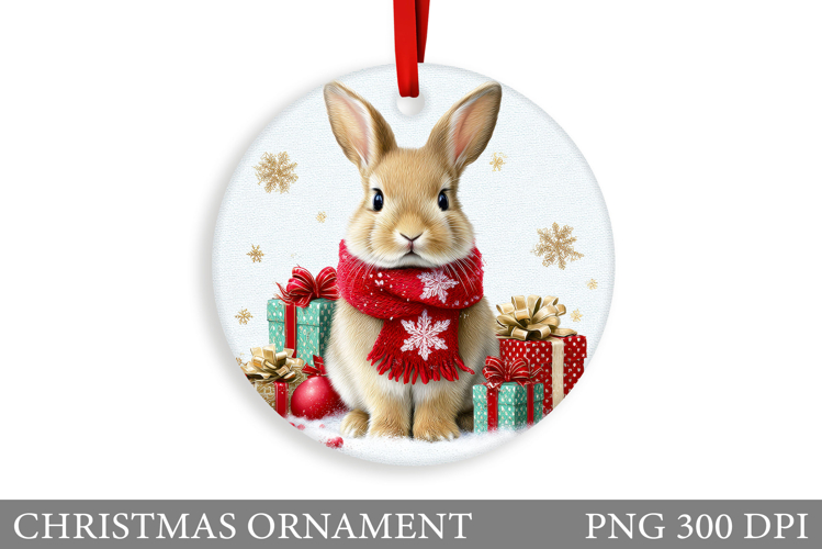 Cute Bunny Christmas Ornament. Christmas Ornament Design