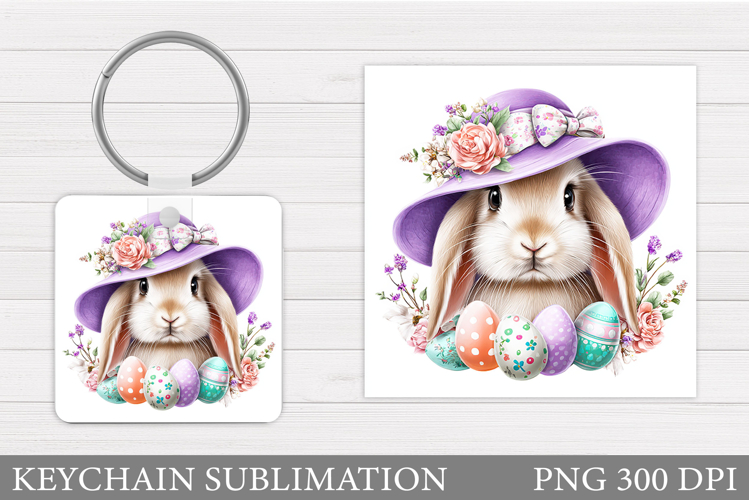 Easter Bunny Keychain Design. Easter Keychain Sublimation