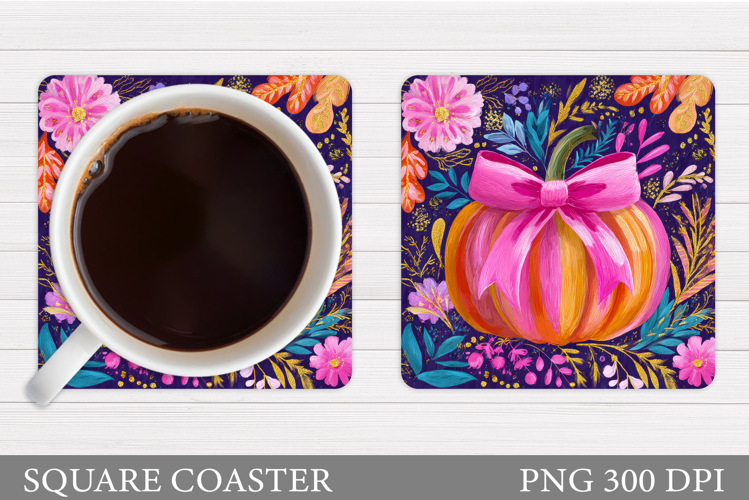 Pumpkin Coaster Design. Fall Coaster Sublimation