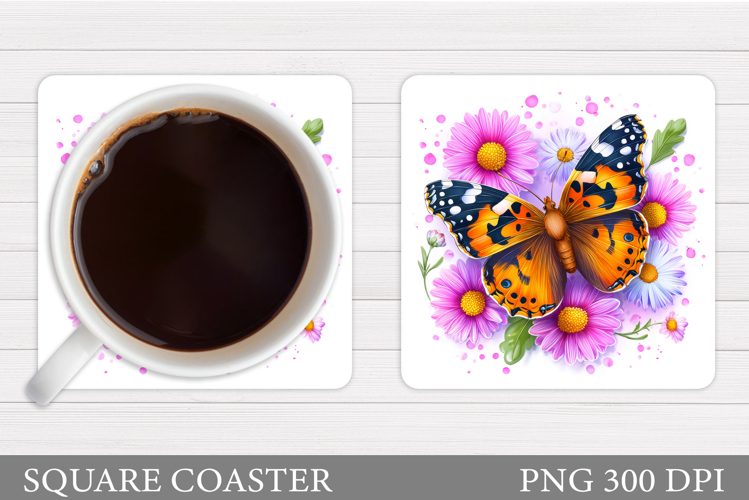 Butterfly Coaster Sublimation. Butterfly Coaster Design