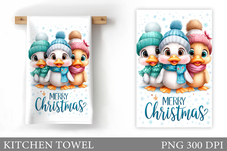 Christmas Duck Kitchen Towel. Christmas Kitchen Towel Design
