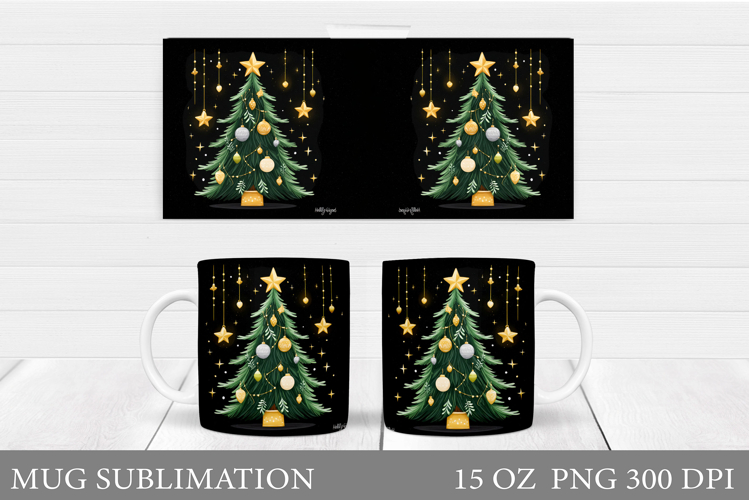 Christmas Tree Mug Sublimation. Christmas Tree Mug Design