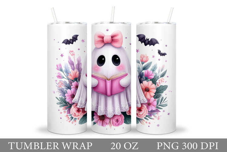 Cute Ghost Tumbler Design. Cute Ghost Sublimation