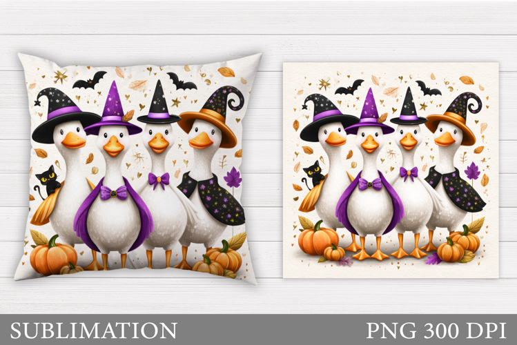 Halloween Goose Pillow Sublimation. Halloween Pillow Design