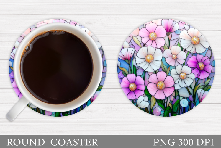 Floral Coaster Design. Flowers Coaster Sublimation