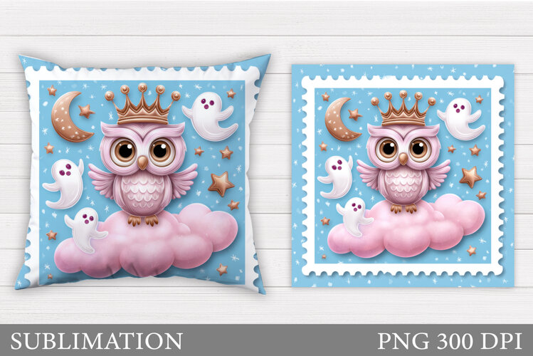 Halloween Owl Pillow. Halloween Pillow Sublimation example image 1