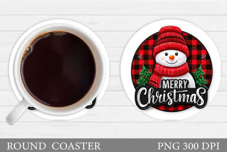Cute Snowman Coaster Design. Christmas Coaster Sublimation