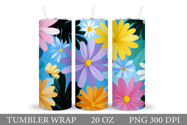 Floral Tumbler Design. Flowers Tumbler Sublimation