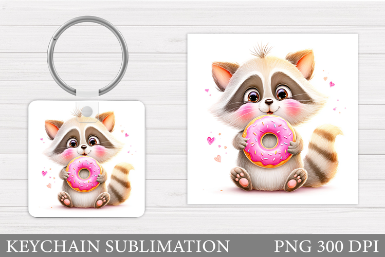 Valentines Raccoon Keychain. Valentines Keychain Design