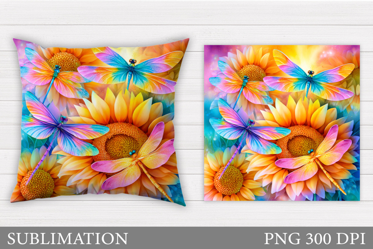 Dragonfly Pillow Design. Dragonfly Sublimation