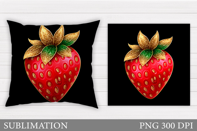 Strawberry Pillow Design. Strawberry Sublimation