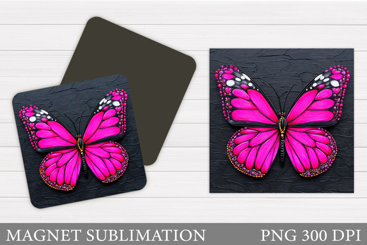 Butterfly Flowers Sublimation. Butterfly Magnet Sublimation