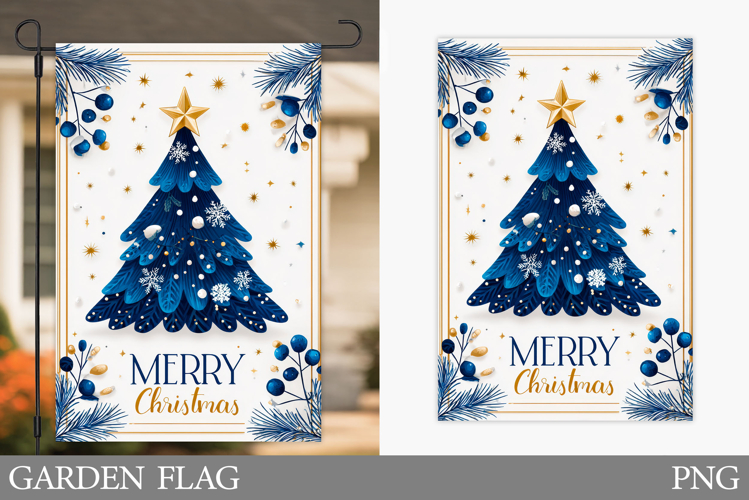 Christmas Tree Garden Flag. Christmas Garden Flag Design