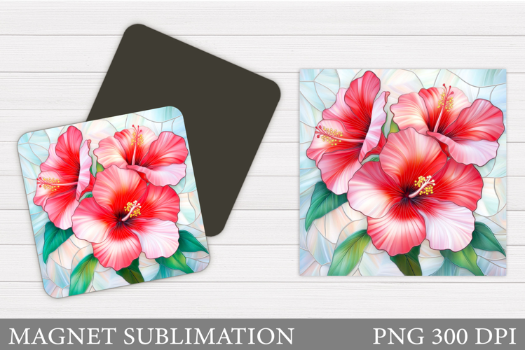 Flowers Square Magnet Design. Flowers Magnet Sublimation