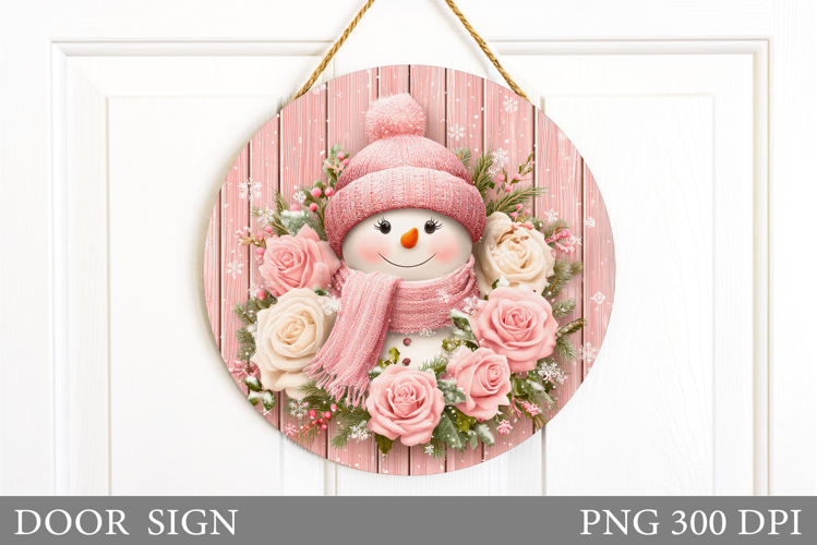 Snowman Door Sign Sublimation. Christmas Door Sign Design