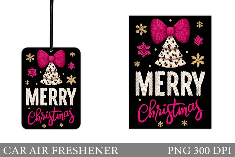 Merry Christmas Car Air Freshener. Winter Car Air Freshener