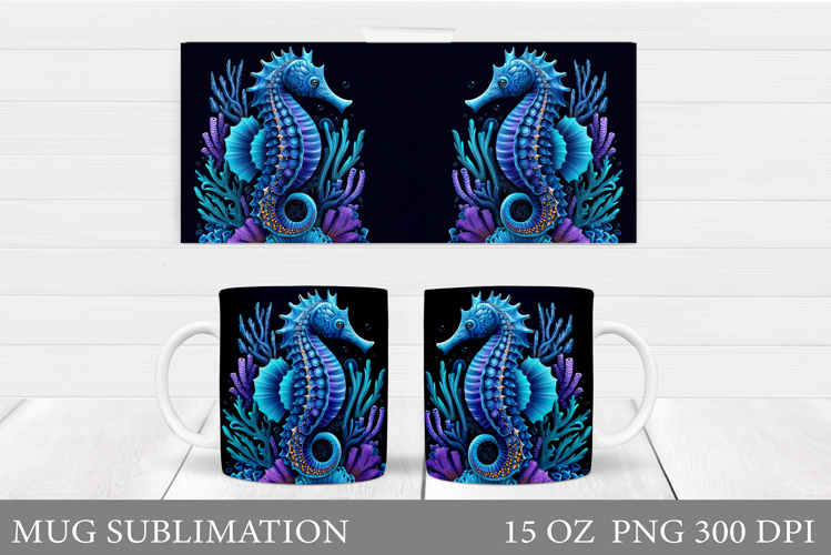 Seahorse Mug Sublimation. Seahorse Sublimation