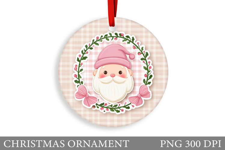 Santa Christmas Ornament. Cute Santa Claus Sublimation