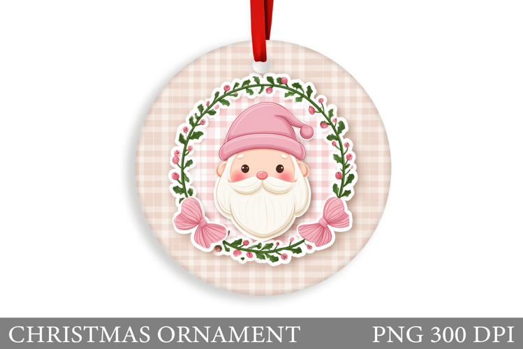 Santa Christmas Ornament. Cute Santa Claus Sublimation