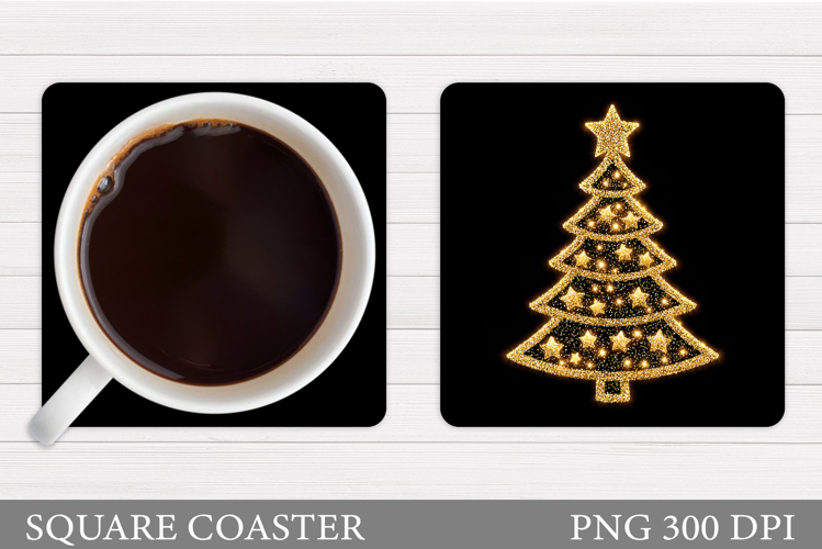 Christmas Tree Coaster Sublimation. Christmas Coaster Design