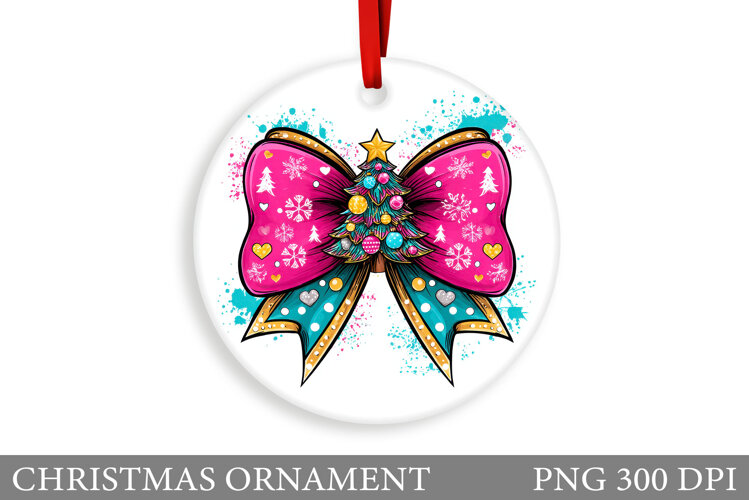 Bow Christmas Ornament. Christmas Ornament Sublimation example image 1