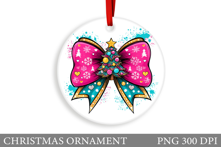 Bow Christmas Ornament. Christmas Ornament Sublimation