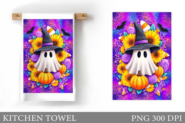 Ghost Kitchen Towel. Halloween Kitchen Towel Design