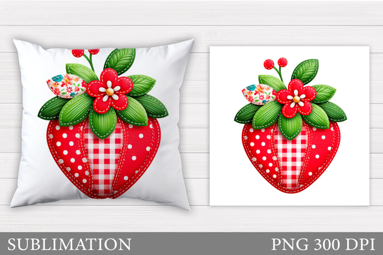 Strawberry Pillow Design. Strawberry Sublimation