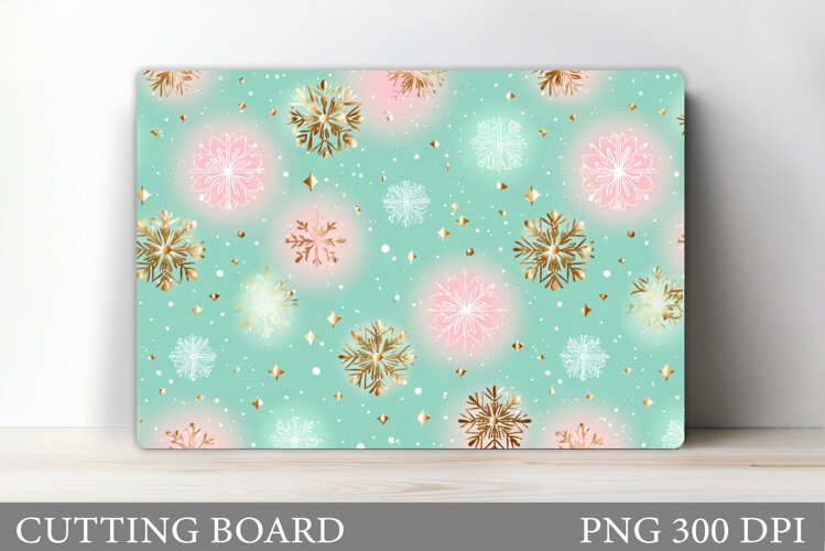 Snowflakes Cutting Board. Christmas Cutting Board Design example image 1