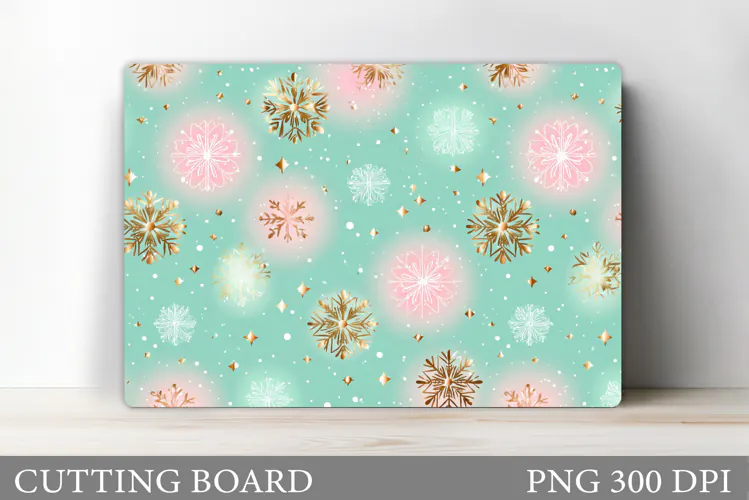 Snowflakes Cutting Board. Christmas Cutting Board Design
