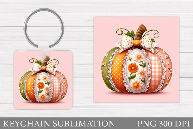 Fall Pumpkin Keychain Sublimation. Pumpkin Keychain Design