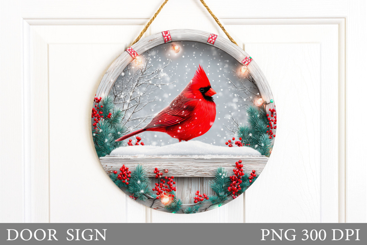 Cardinal Door Sign Design. Christmas Door Sign Sublimation