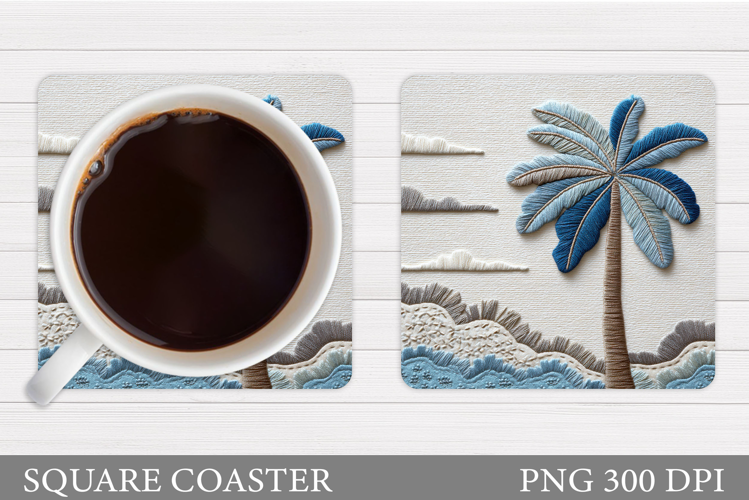 Palm Tree Coaster Design. Sea Coaster Sublimation