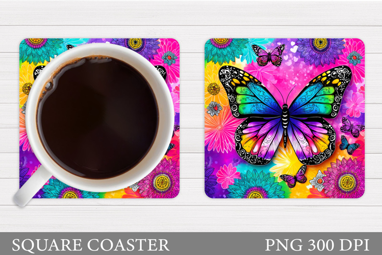Butterfly Coaster Sublimation. Butterfly Coaster Design