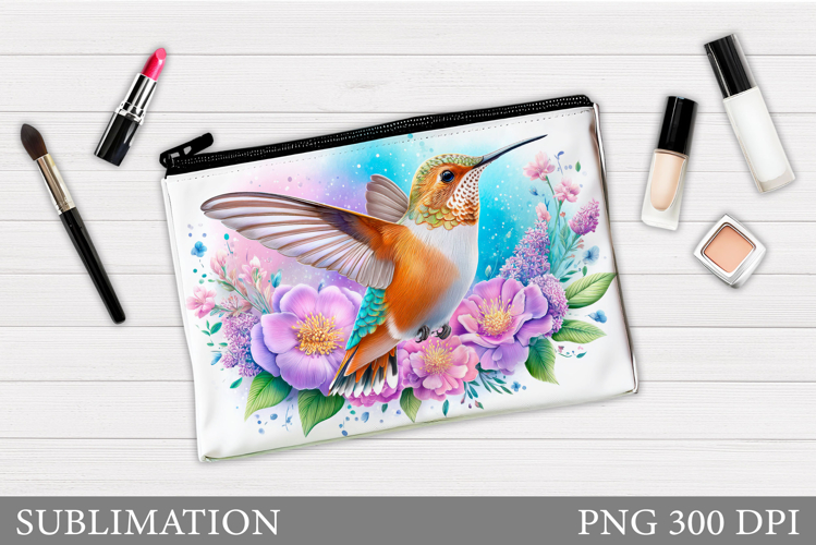 Hummingbird Cosmetics Bag Design. Hummingbird Makeup Bag