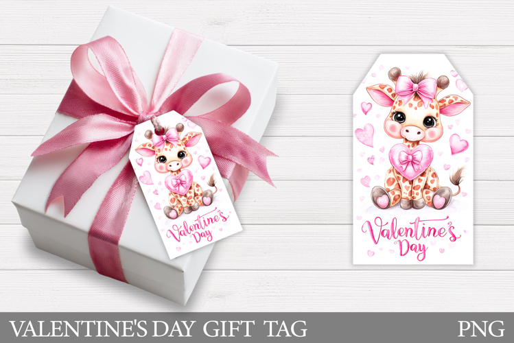 Valentines Giraffe Gift Tag. Valentine Gift Tag Printable
