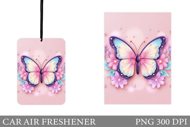 Butterfly Car Air Freshener Design. Butterfly Sublimation