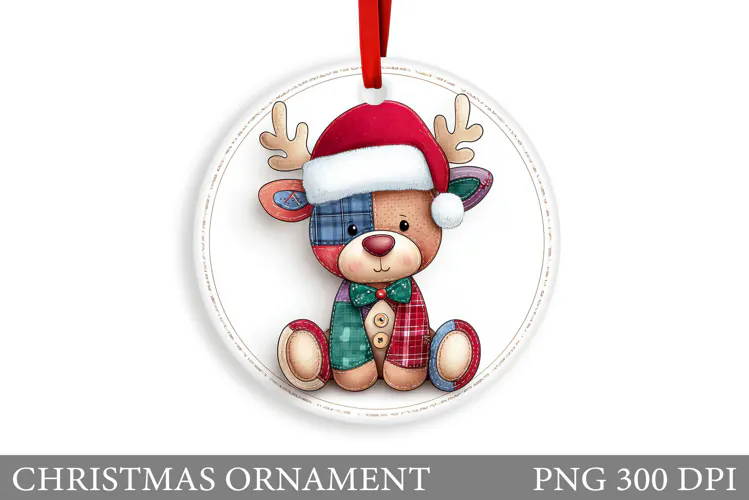Cute Deer Christmas Ornament. Christmas Deer Ornament Design