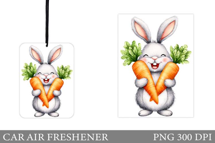 Cute Bunny Car Air Freshener Design. Cute Bunny Sublimation