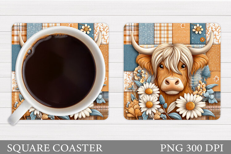 Cow Coaster Design. Fall Coaster Sublimation example image 1