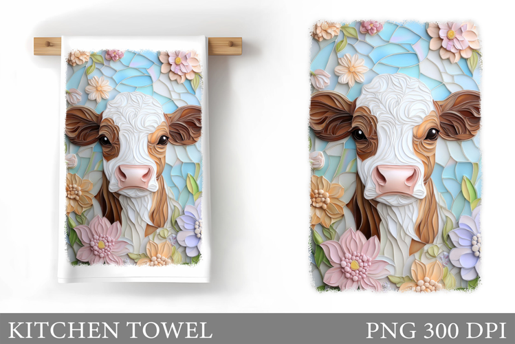 Cow Kitchen Towel Design. Cow Sublimation