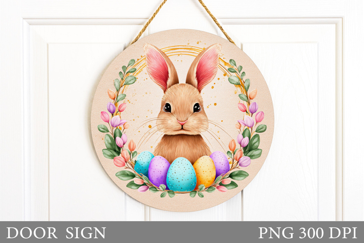 Easter Bunny Door Sign Design. Easter Door Sign Sublimation