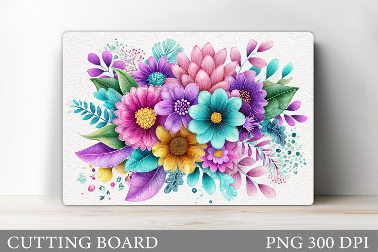 Floral Cutting Board Design. Flowers Cutting Board