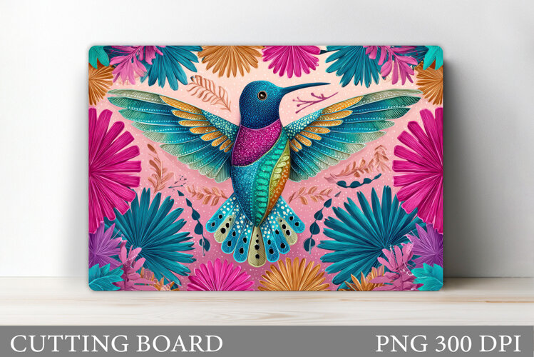 Hummingbird Cutting Board. Flowers Kitchen Cutting Board example image 1