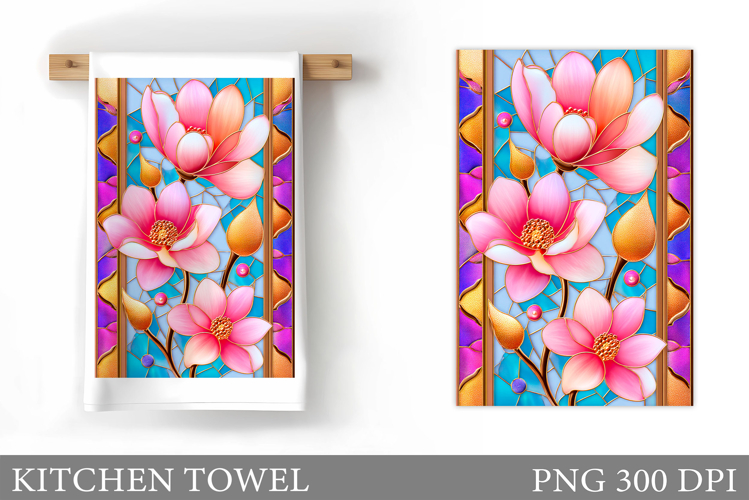 Flowers Kitchen Towel. Floral Kitchen Towel Sublimation