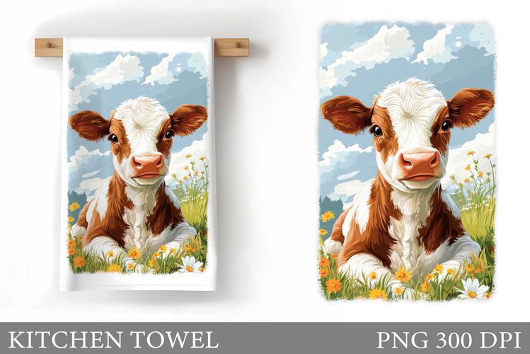 Cow Kitchen Towel Design. Cow Sublimation