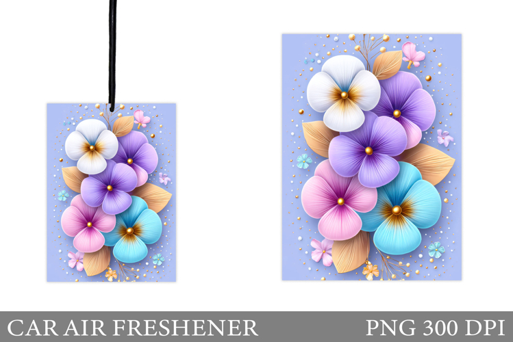 Flowers Car Air Freshener. Car Air Freshener Sublimation