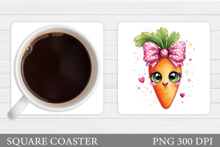 Cute Carrot Coaster Design. Funny Carrot Sublimation