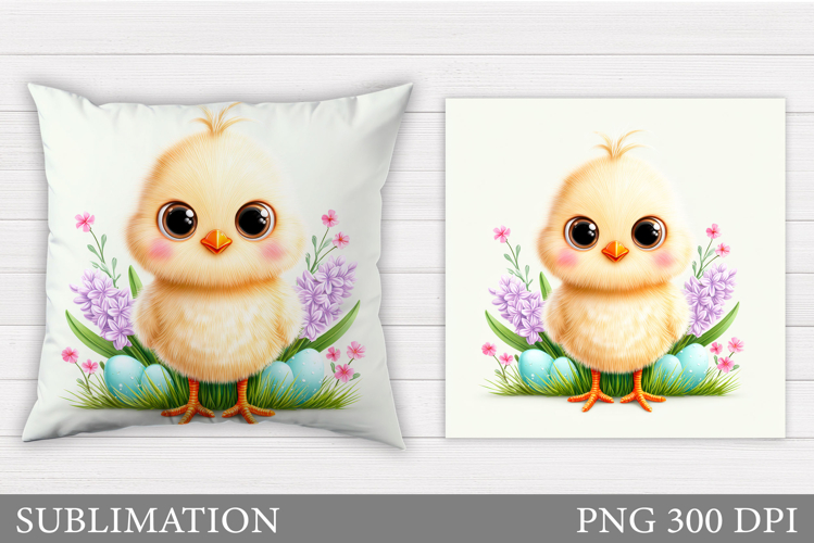 Easter Chick Pillow Sublimation. Easter Pillow Design