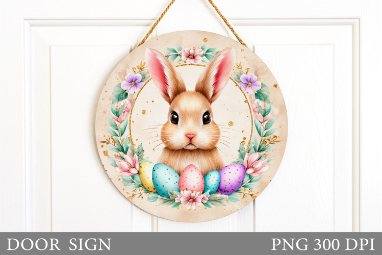 Easter Bunny Door Sign Sublimation. Easter Door Sign Design